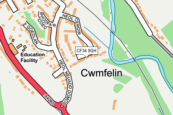 CF34 9GH map - OS OpenMap – Local (Ordnance Survey)