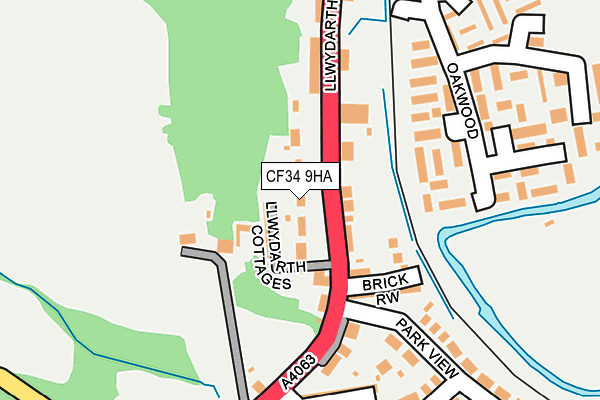 CF34 9HA map - OS OpenMap – Local (Ordnance Survey)