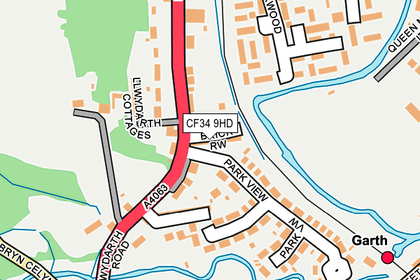 CF34 9HD map - OS OpenMap – Local (Ordnance Survey)