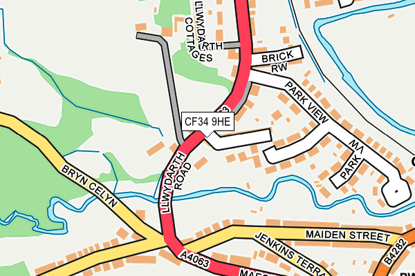 CF34 9HE map - OS OpenMap – Local (Ordnance Survey)