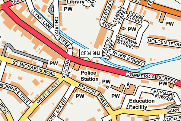 CF34 9HJ map - OS OpenMap – Local (Ordnance Survey)