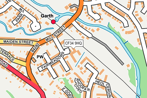 CF34 9HQ map - OS OpenMap – Local (Ordnance Survey)