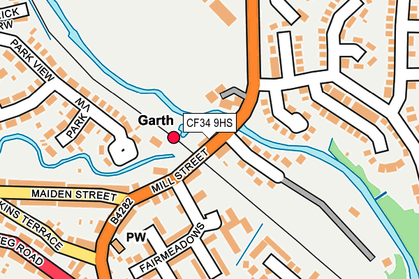 CF34 9HS map - OS OpenMap – Local (Ordnance Survey)