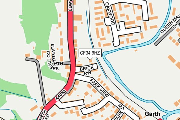 CF34 9HZ map - OS OpenMap – Local (Ordnance Survey)