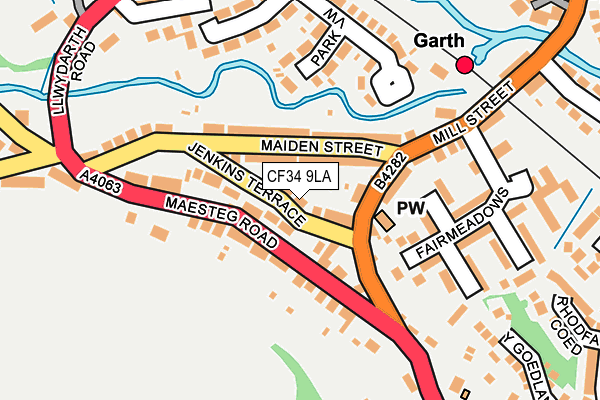 CF34 9LA map - OS OpenMap – Local (Ordnance Survey)