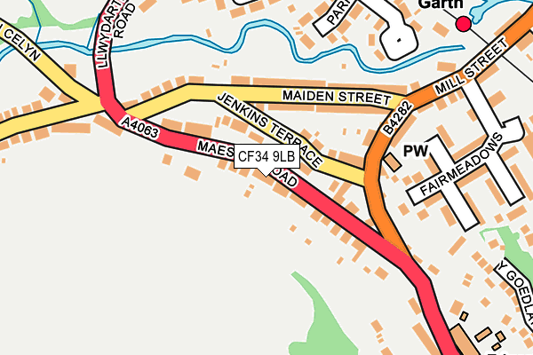 CF34 9LB map - OS OpenMap – Local (Ordnance Survey)