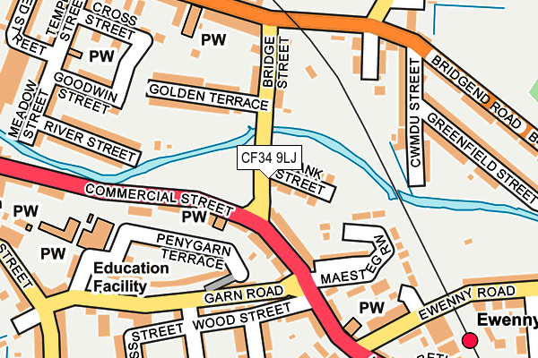 CF34 9LJ map - OS OpenMap – Local (Ordnance Survey)