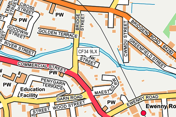 CF34 9LX map - OS OpenMap – Local (Ordnance Survey)