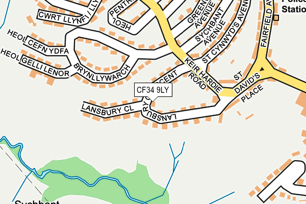 CF34 9LY map - OS OpenMap – Local (Ordnance Survey)