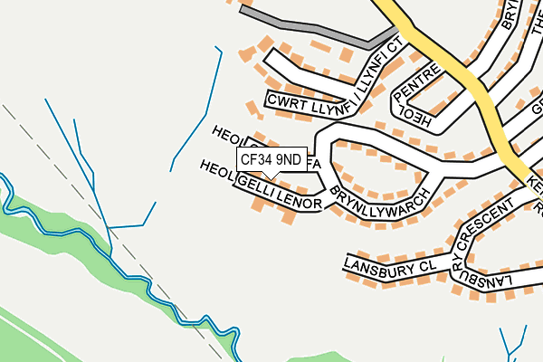 CF34 9ND map - OS OpenMap – Local (Ordnance Survey)