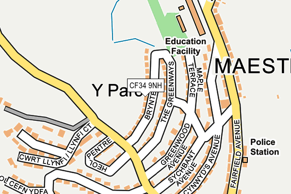 CF34 9NH map - OS OpenMap – Local (Ordnance Survey)