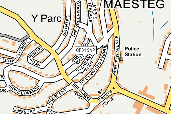 CF34 9NP map - OS OpenMap – Local (Ordnance Survey)