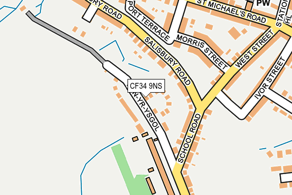 CF34 9NS map - OS OpenMap – Local (Ordnance Survey)