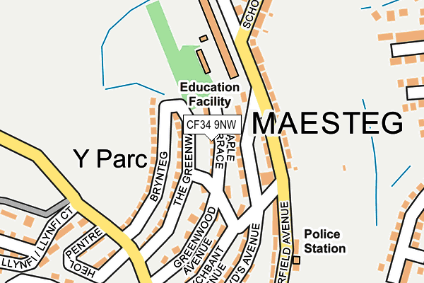 CF34 9NW map - OS OpenMap – Local (Ordnance Survey)