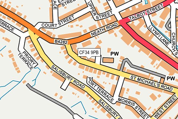 CF34 9PB map - OS OpenMap – Local (Ordnance Survey)