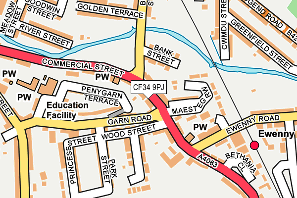 CF34 9PJ map - OS OpenMap – Local (Ordnance Survey)