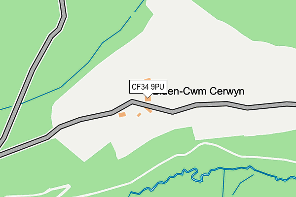 CF34 9PU map - OS OpenMap – Local (Ordnance Survey)