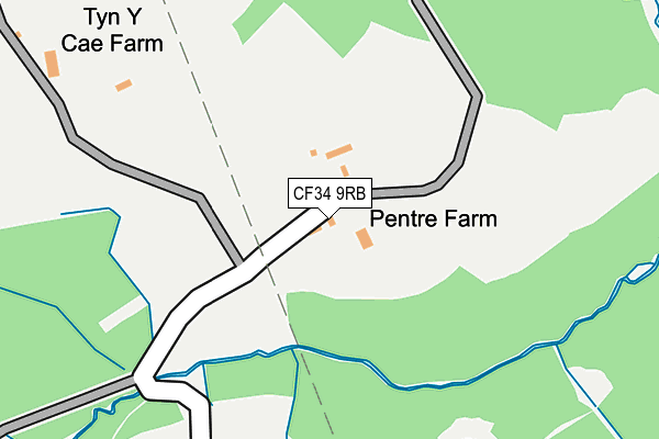 CF34 9RB map - OS OpenMap – Local (Ordnance Survey)