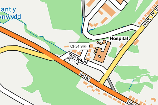 CF34 9RF map - OS OpenMap – Local (Ordnance Survey)