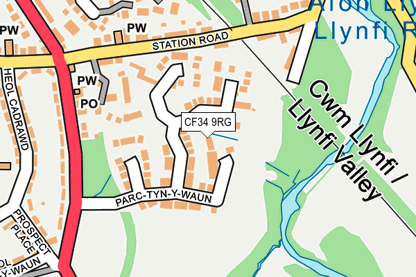CF34 9RG map - OS OpenMap – Local (Ordnance Survey)