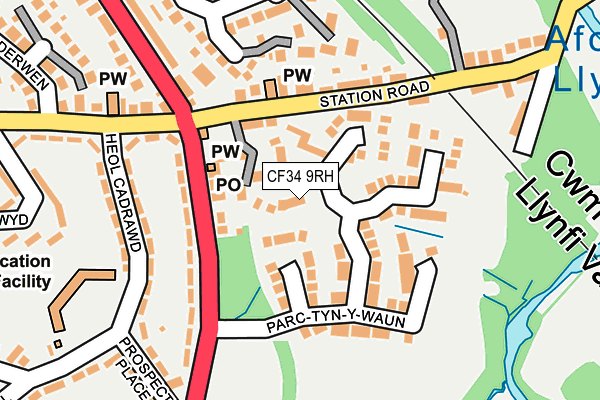 CF34 9RH map - OS OpenMap – Local (Ordnance Survey)