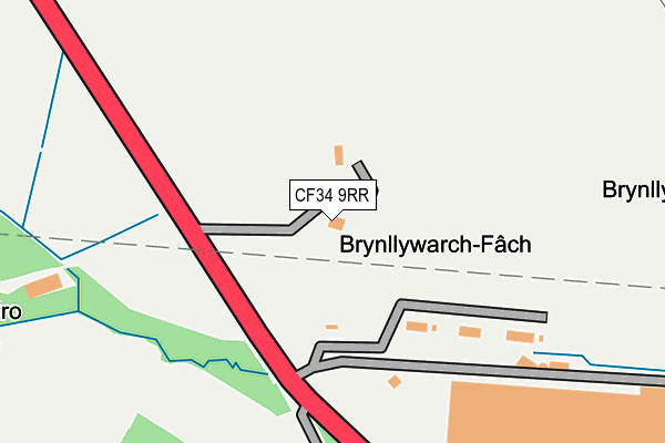 CF34 9RR map - OS OpenMap – Local (Ordnance Survey)