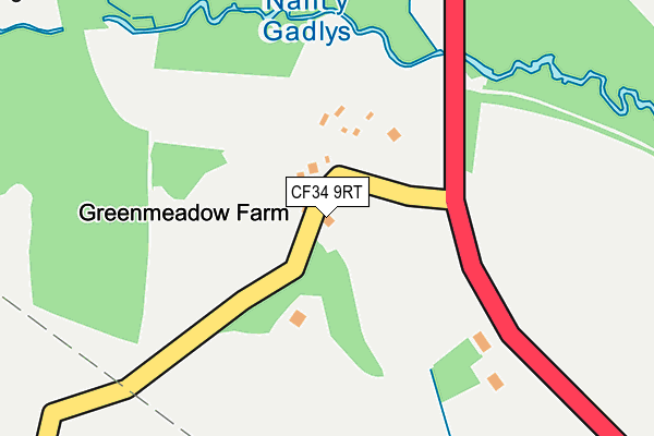 CF34 9RT map - OS OpenMap – Local (Ordnance Survey)