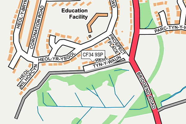 CF34 9SP map - OS OpenMap – Local (Ordnance Survey)