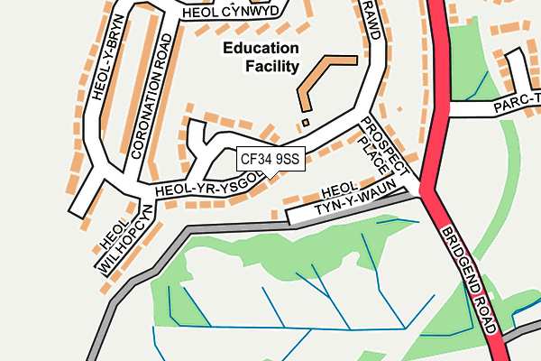 CF34 9SS map - OS OpenMap – Local (Ordnance Survey)
