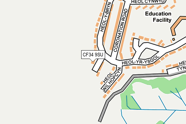 CF34 9SU map - OS OpenMap – Local (Ordnance Survey)