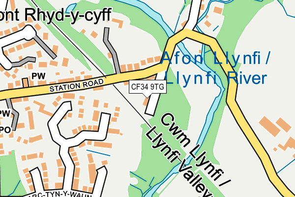 CF34 9TG map - OS OpenMap – Local (Ordnance Survey)