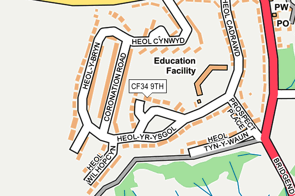 CF34 9TH map - OS OpenMap – Local (Ordnance Survey)