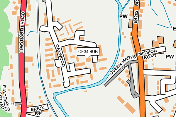 CF34 9UB map - OS OpenMap – Local (Ordnance Survey)