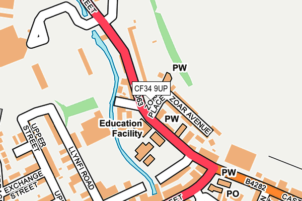 CF34 9UP map - OS OpenMap – Local (Ordnance Survey)