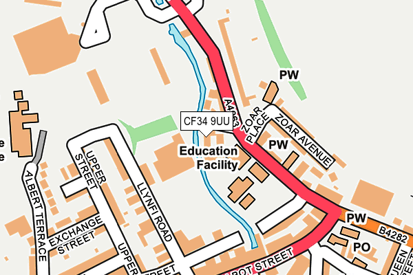 CF34 9UU map - OS OpenMap – Local (Ordnance Survey)