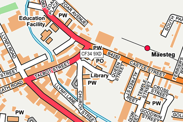 CF34 9XD map - OS OpenMap – Local (Ordnance Survey)