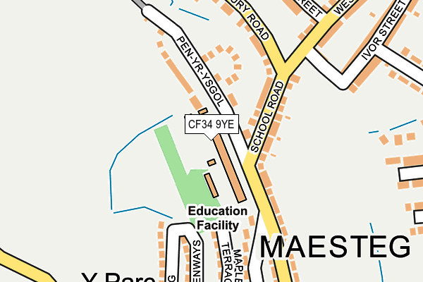 CF34 9YE map - OS OpenMap – Local (Ordnance Survey)