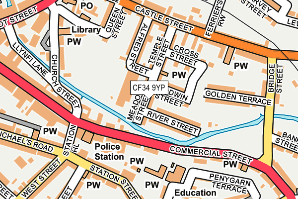 CF34 9YP map - OS OpenMap – Local (Ordnance Survey)