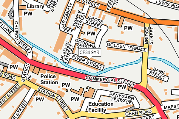 CF34 9YR map - OS OpenMap – Local (Ordnance Survey)
