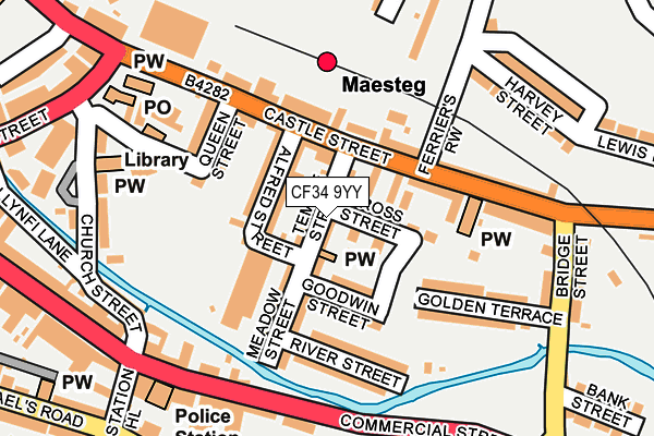 CF34 9YY map - OS OpenMap – Local (Ordnance Survey)