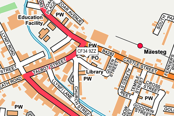 CF34 9ZZ map - OS OpenMap – Local (Ordnance Survey)