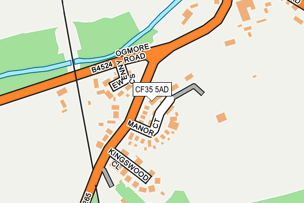 CF35 5AD map - OS OpenMap – Local (Ordnance Survey)