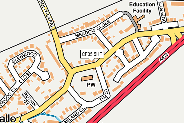 CF35 5HF map - OS OpenMap – Local (Ordnance Survey)