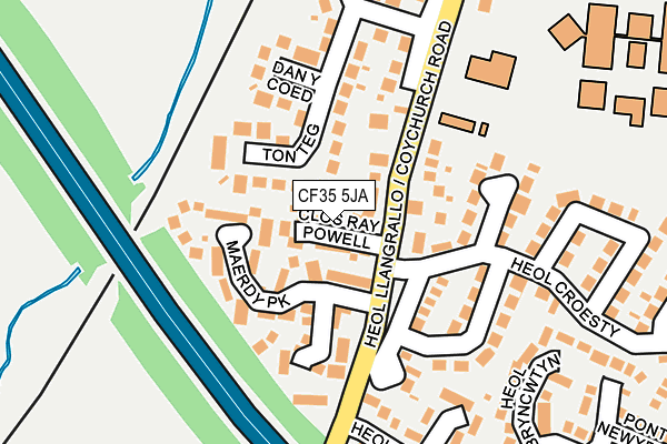 CF35 5JA map - OS OpenMap – Local (Ordnance Survey)