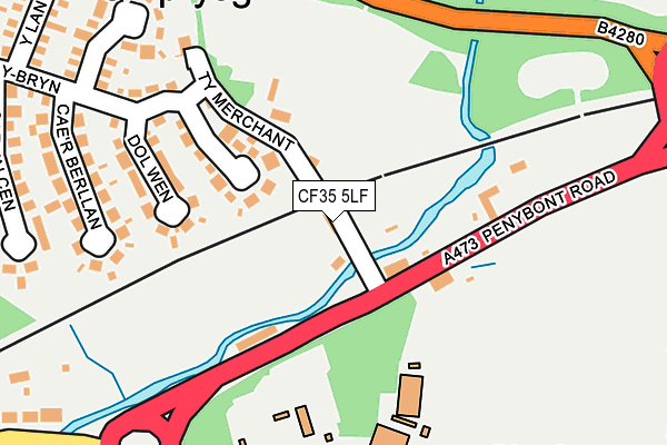 CF35 5LF map - OS OpenMap – Local (Ordnance Survey)