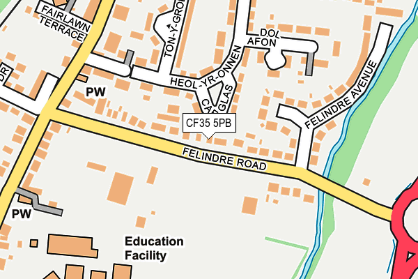 CF35 5PB map - OS OpenMap – Local (Ordnance Survey)