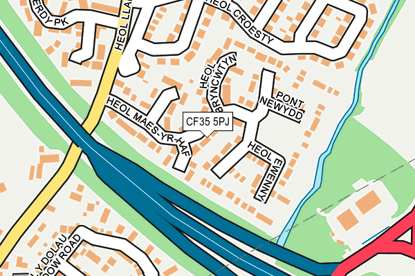 CF35 5PJ map - OS OpenMap – Local (Ordnance Survey)