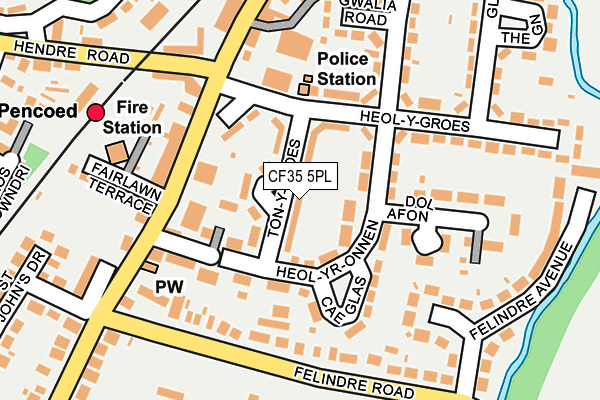 CF35 5PL map - OS OpenMap – Local (Ordnance Survey)
