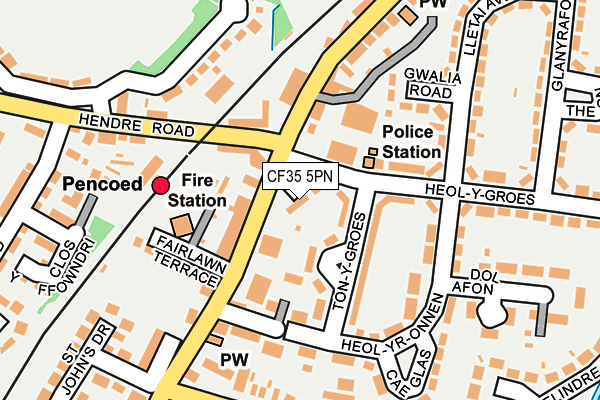 CF35 5PN map - OS OpenMap – Local (Ordnance Survey)