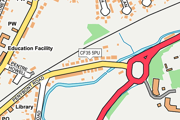 CF35 5PU map - OS OpenMap – Local (Ordnance Survey)